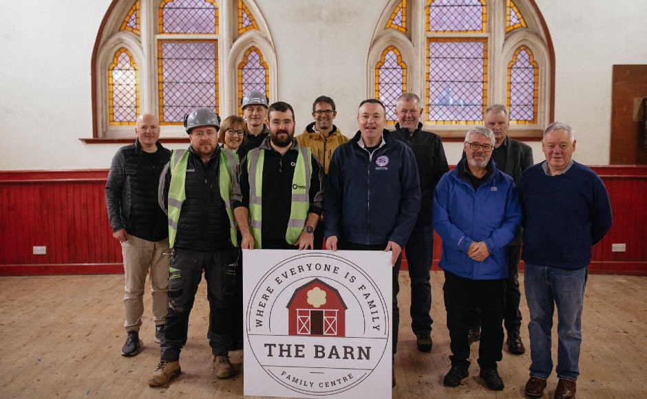 Team on the barn project