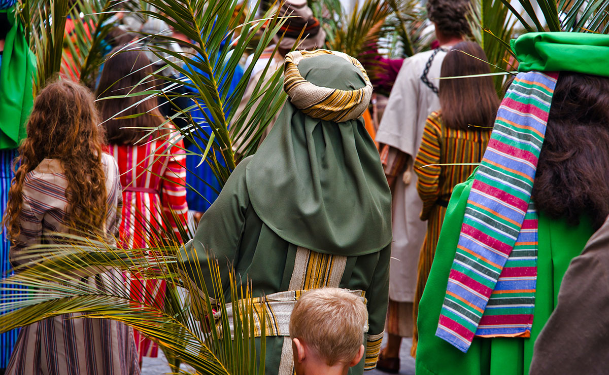 Children in a Palm Sunday procession