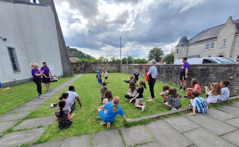 Games in the garden of St. Mark's Raploch Holiday Club