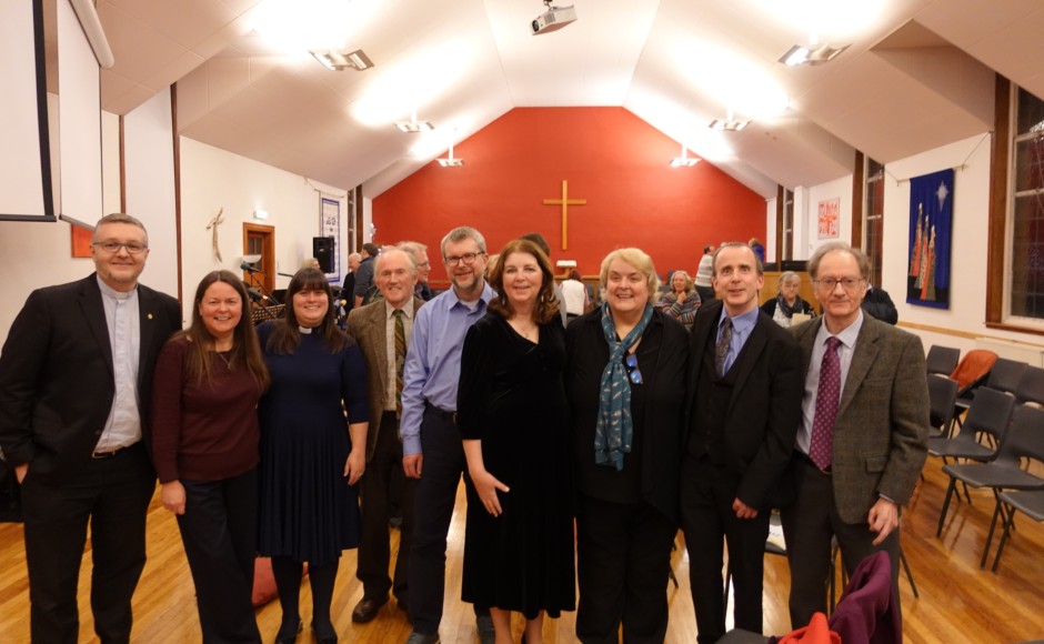 Rev Judith Macleod with students and lecturers including HTC