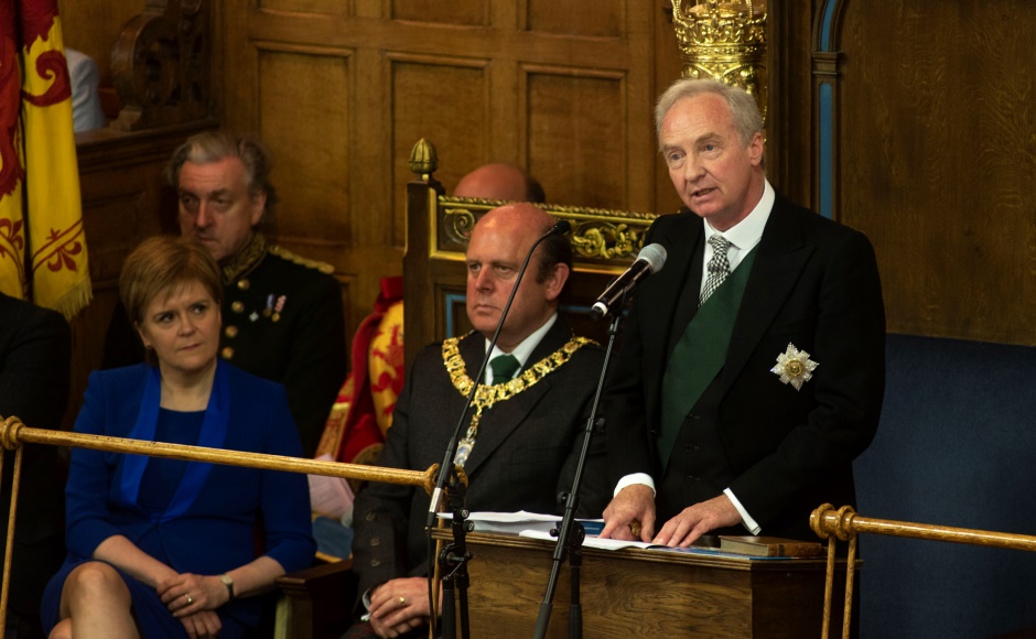 First minister listens to the Duke of Buccleuch speech