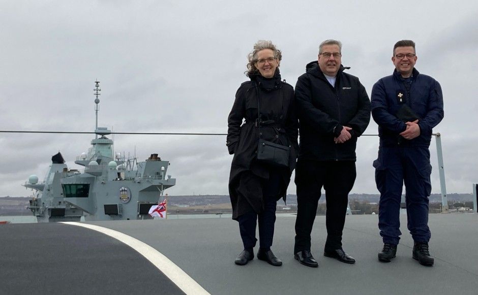 Rt Rev Dr Shaw Paterson on the HMS Queen Elizabeth 