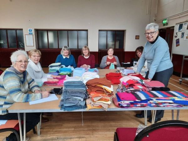 Some of the volunteer knitters from Cambuslang Church.