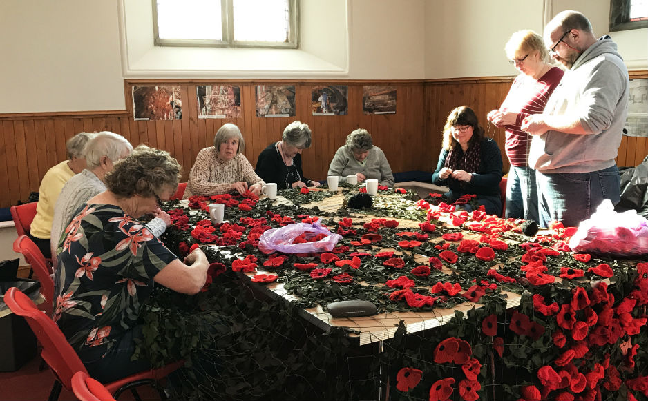 Making the poppies