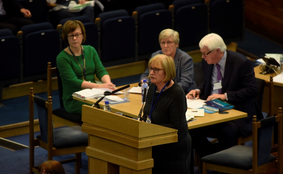 Sally Bonnar delivering strategic plan to General Assembly