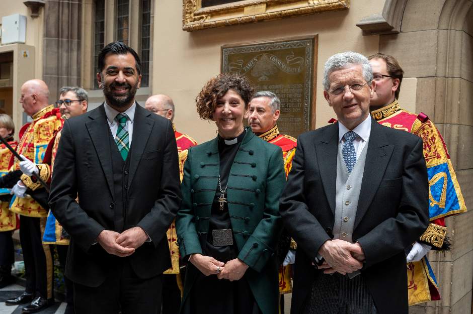 Hamza Yousef, Sally Foster-Fulton and Lord Hodge