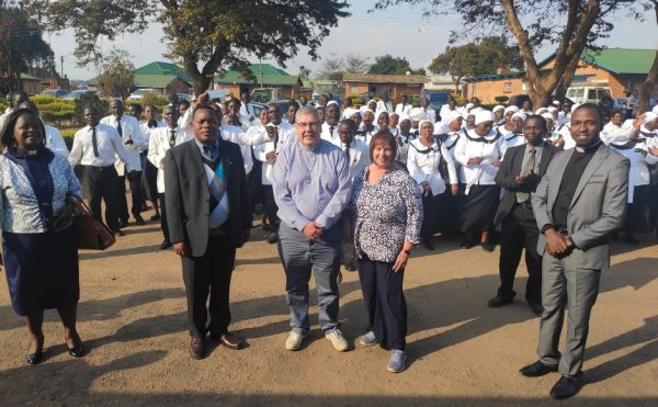 The Moderator and his wife Christine greeted at the Synod of Livingstonia in Malawi