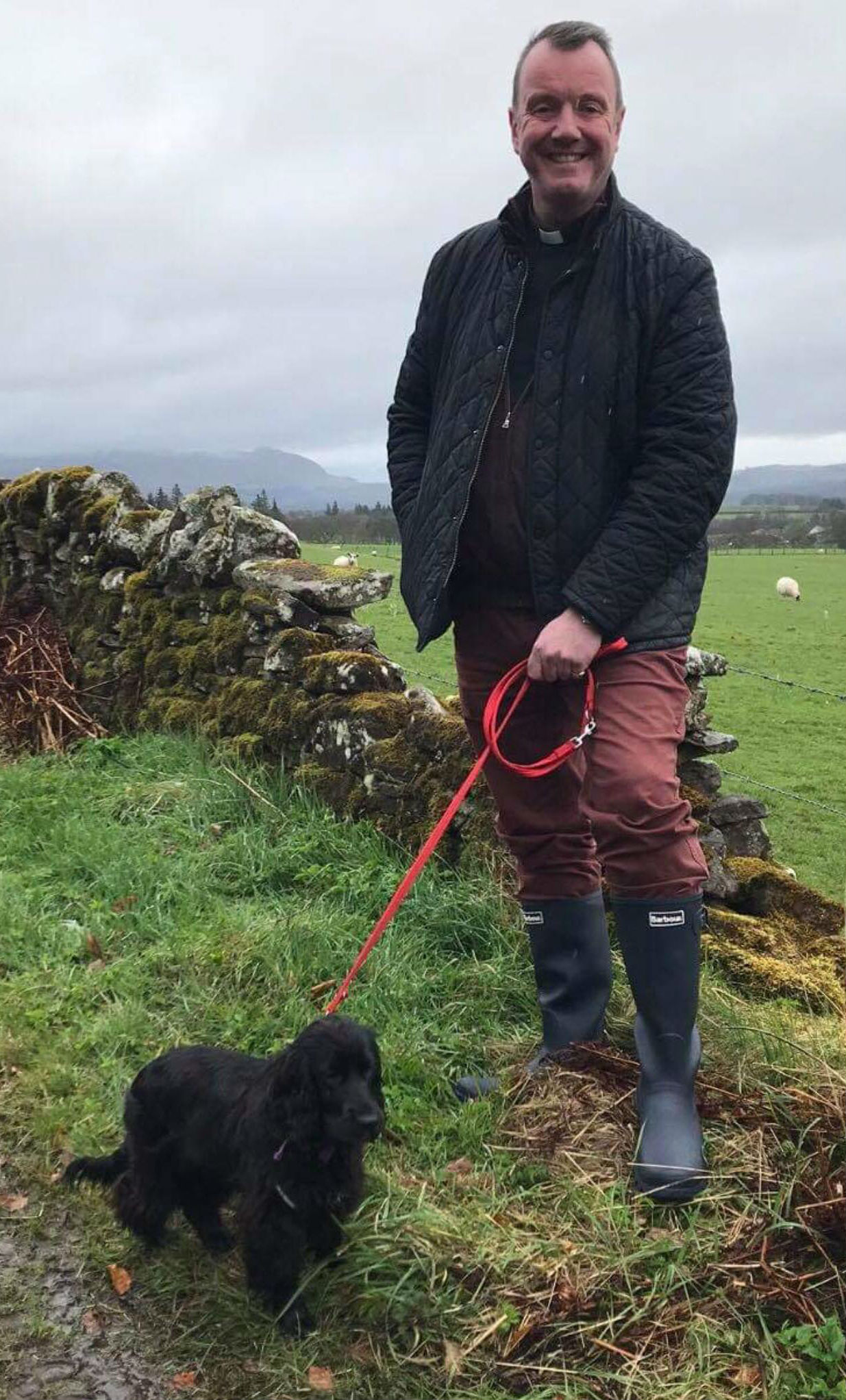 Rev Scott Brown with dog Margo