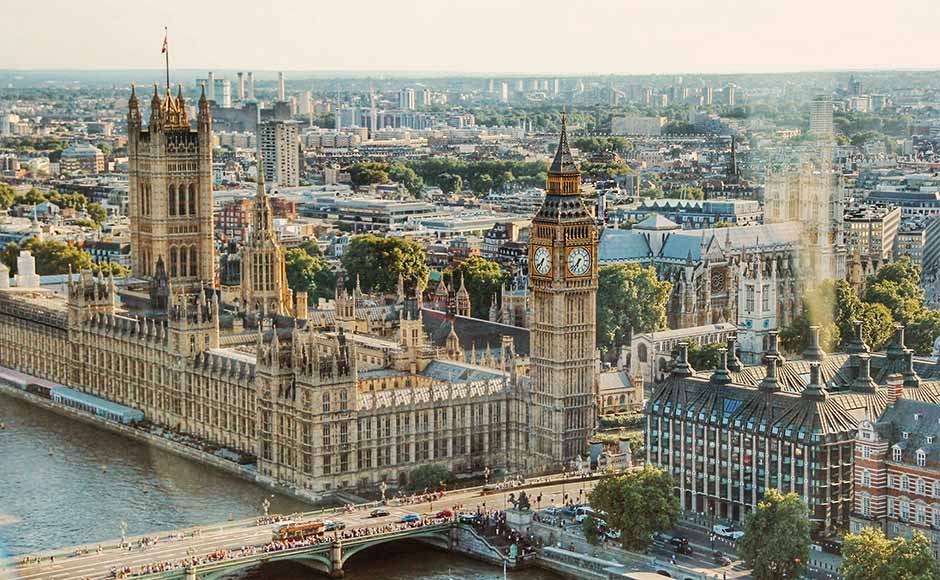 Houses of Parliament aerial view