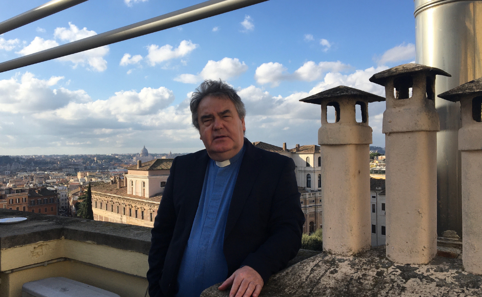 Rev Dr Peter McEnhill at his previous church in Rome