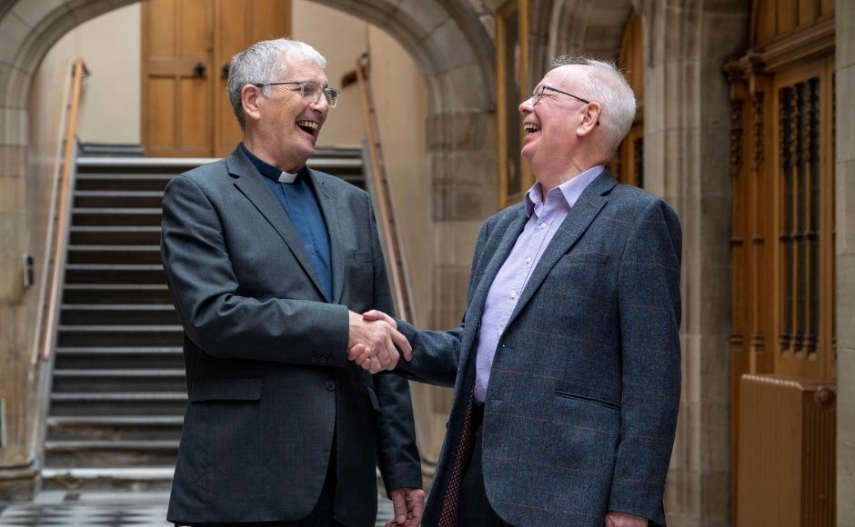 Right Rev Dr Iain Greenshields and Lord Jim Wallace at the General Assembly in 2022