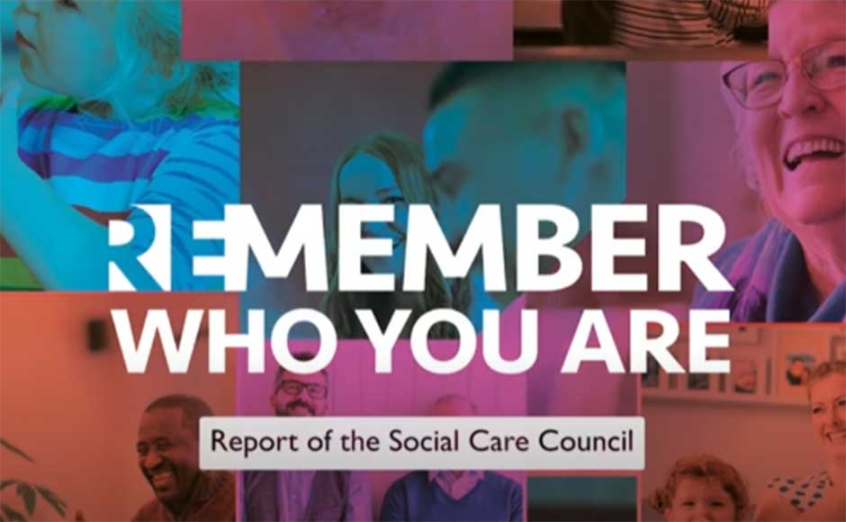 Title card reading Report of the Social Care Council