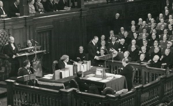 1969 General Assembly showing Prince Philip, the Duke of Edinburgh, addressing the Assembly.