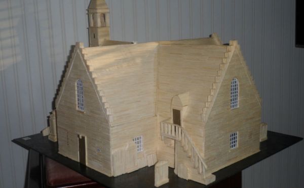 A matchstick model of the church