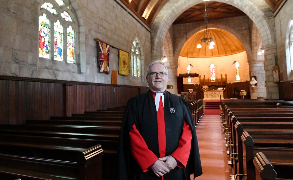 Rev Kenneth MacKenzie at Crathie Kirk in Aberdeenshire