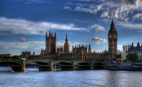 The UK Parliament during the day.