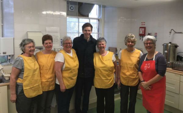 Paul Masterton MP with volunteers at Soup Stop