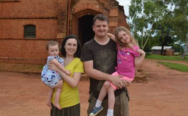 Gary and Jaqueline Brough with the family in Malawi
