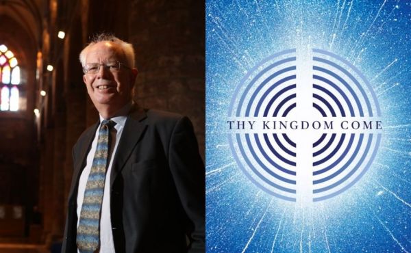 Lord Jim Wallace beside a graphic for Thy Kingdom Come
