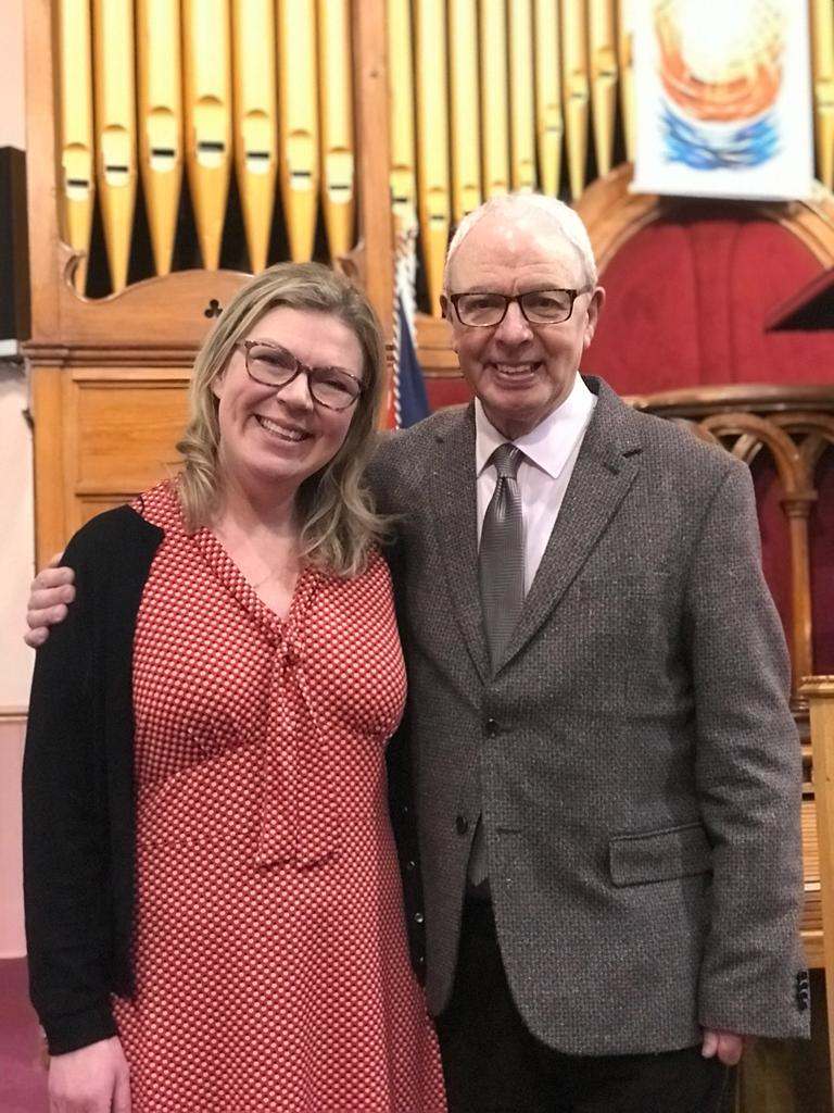 Rev Louise Purden with her father Rev John McPake.