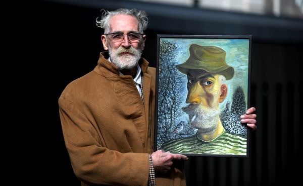 Artist and playwright John Byrne has donated a self portrait for the charity auction.