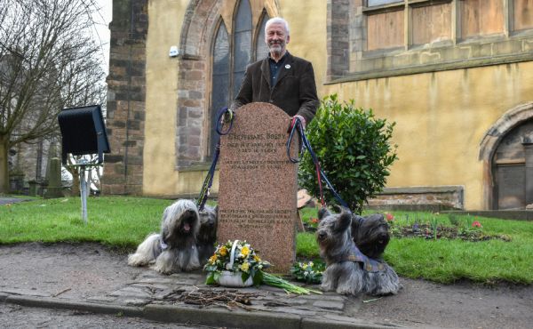 Rev Richard Frazer with Skye terriers at Greyfriars earlier this year